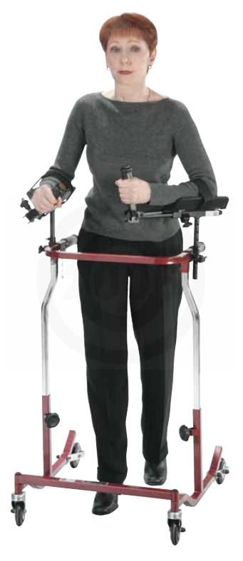 Posterior Walker With Front Wheels | Adjustable Forearm Platforms (Pair) and Mounting Brackets Gait Training, Walking Support, Walker Accessories, Walking Aids, Adaptive Equipment, Wheelchair Accessories, Wheel Chair, Medical Design, Mobility Aids