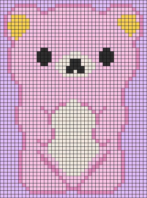 Alpha pattern #148718 | BraceletBook Bear Kawaii, Kawaii Cartoon, Alpha Pattern, Alpha Patterns, Rilakkuma, Friendship Bracelet Patterns, Bracelet Patterns, Friendship Bracelet, Bracelet