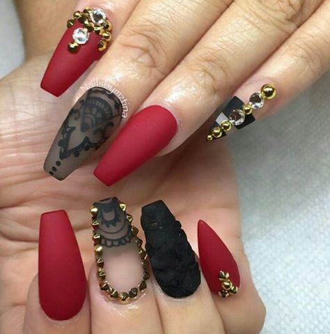 Matte♡ Maroon Nail Designs, Maroon Nails, Red Acrylic Nails, Matte Nails Design, Her Nails, Ballerina Nails, Black Nail, Acrylic Nail Art, Hot Nails