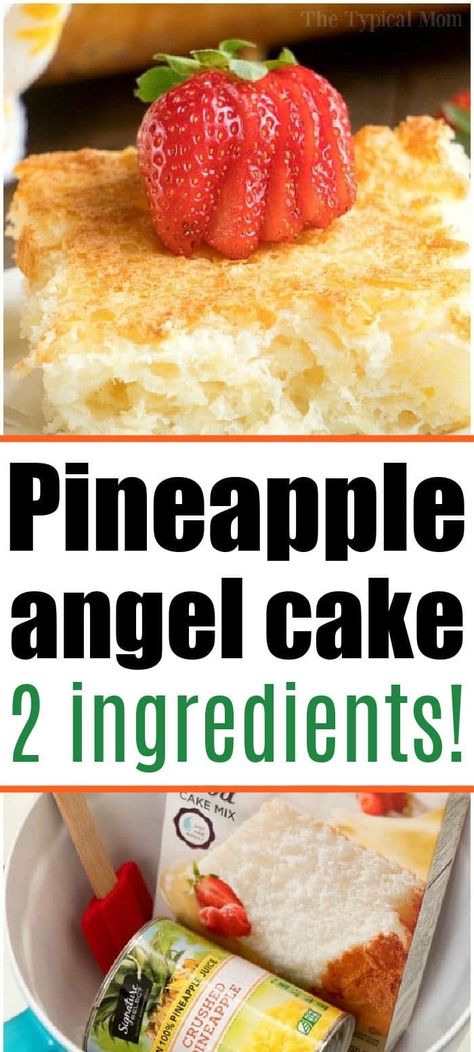 2 ingredient pineapple angel food cake recipe is a simple throw together dessert that's great when people come over unexpectedly. Weight Watcher Pineapple Angel Food Cake, Weight Watchers Angel Food Pineapple, Ww Pineapple Angel Food Cake, Ww Angel Food Cake Cookies, Low Calorie Pineapple Desserts, Healthy Pineapple Cake, Weight Watchers Angel Food Cake Recipes, Ww Angel Food Cake, Low Calorie Angel Food Cake