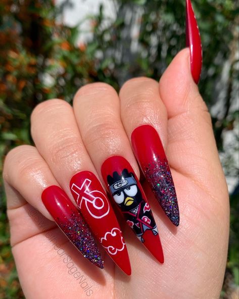 Badtz Maru Nails, Itachi Nails, Naruto Nails, Sanrio Nails, Anime Nails, Badtz Maru, Anime Inspired Outfits, Hello Kitty Collection, Nail Inspiration