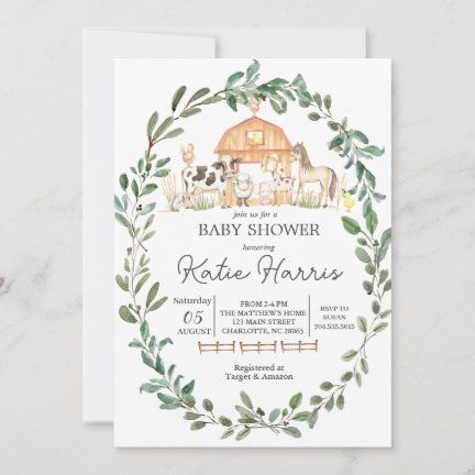 Making Memories on Paper: products on Zazzle Barnyard Theme, Farm Baby Shower, Baby Farm Animals, Farm Baby, Greenery Garland, Farm Design, Paper Products, On The Farm, Making Memories