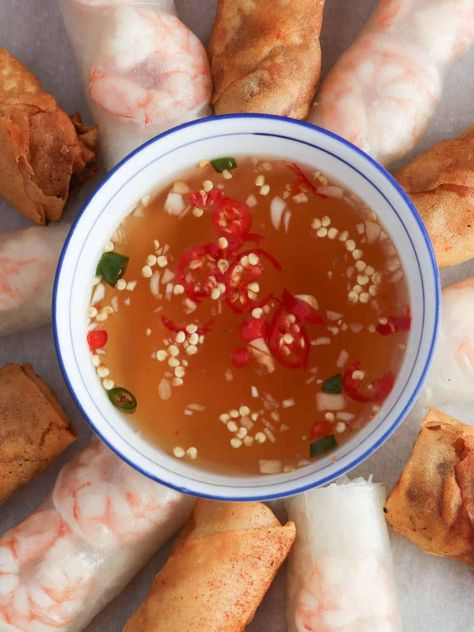 Easy Vietnamese Fish Sauce Recipe (Nước Mắm) Nuoc Mam Recipe, Fish Sauce Recipe, Vietnamese Fish Sauce, Easy Vietnamese Recipes, Nuoc Mam, Vietnamese Fish, Vietnamese Dishes, Recipes With Fish Sauce, Asian Side Dishes