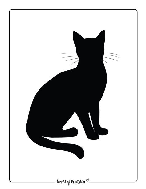 Black Cat Template, Cat Template, Black Cat Halloween, Template Ideas, Halloween Printables, Halloween Cat, Template Printable, Black Cat, Halloween