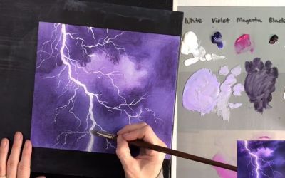 How To Paint Lightning: 10 Amazing and Easy Tutorials! Paint Lightning, Lightning Clouds, Beautiful Acrylic Painting, Painting Gold Leaf, Aquarius Moon, Purple Painting, Hippie Painting, Small Canvas Paintings, Cute Canvas Paintings