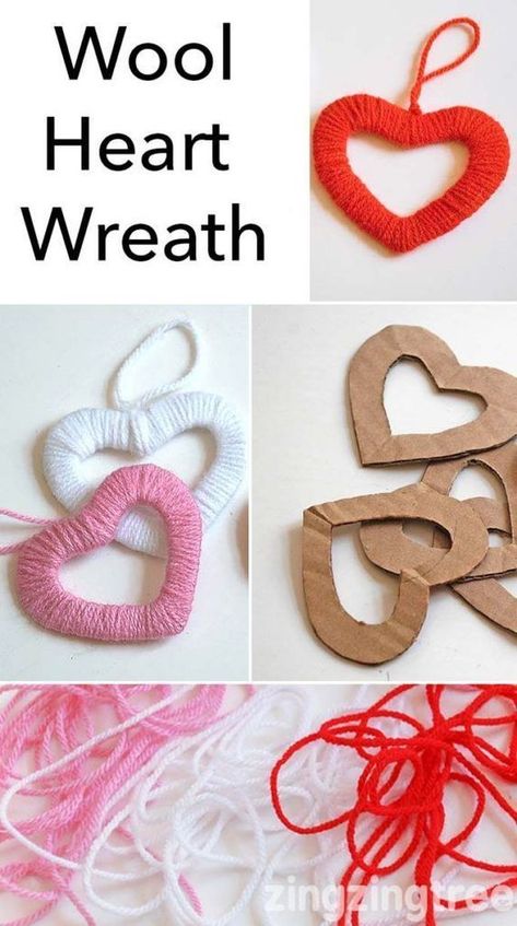 Valentines Day Ideas, Easy Knitting Projects, Paper Towel Roll Crafts, Heart Wreath, Paper Towel Rolls, Some Cards, Valentine Day Crafts, Easy Knitting, Wreath Decor