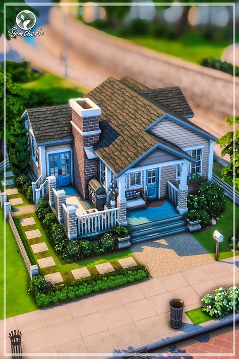 Welcome to another speed build in The Sims 4! I had the itch to do a base game only build for a small family. Hope you like it! Sims 4 Family House, Sims 4 Modern House, Lotes The Sims 4, Sims Freeplay Houses, Sims 4 Speed Build, Sims 4 Family, Sims 4 House Plans, Sims 4 Cc Skin, Suburban House