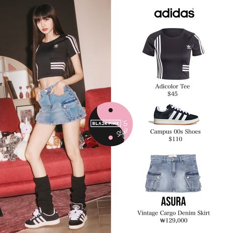 Kpop Outfits Blackpink, Blackpink Closet, Female Clothes Outfits, Fashion Outfits Korean, Business Woman Quotes, Adidas Campus 00s, Korean Fashion Kpop, Fashion Kpop, Trendy Dress Outfits