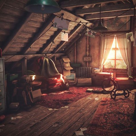 Old Attic, Color Out Of Space, Attic Room, Out Of Space, Attic Rooms, Environment Art, Environment Concept Art, Uncharted, Environmental Art