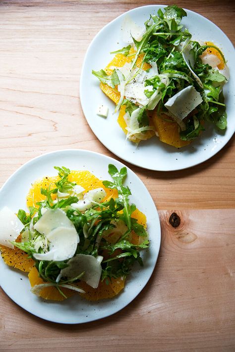 Arugula, Fennel, and Orange Salad with Parmesan | Alexandra's Kitchen Short Nails Thanksgiving, Gel Manicure Ideas, Sliced Oranges, Manicure Ideas For Short Nails, Shallot Vinaigrette, Nails Thanksgiving, Shaved Parmesan, Roast Chicken Leftovers, Citrus Salad