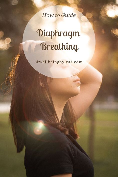 image of 1 person breathing and text that says 'How to Guide Diaphragm Breathing @wellbeingbyjess.com' Diaphragmatic Breathing, Breathing Techniques, Mental Wellbeing, Breathing Exercises, Improve Health, Life Changing, Health And Wellbeing, Being Used, Life Changes