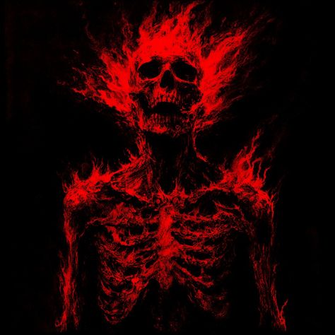 #darkart #skeleton #skull #morbid #red Demon Aestethic Red, Black And Red Pfp, Skull Pfp, Rage Art, Red Skeleton, Red And Black Snake, Dark Souls Artwork, Blood Wallpaper, Cybergoth Anime