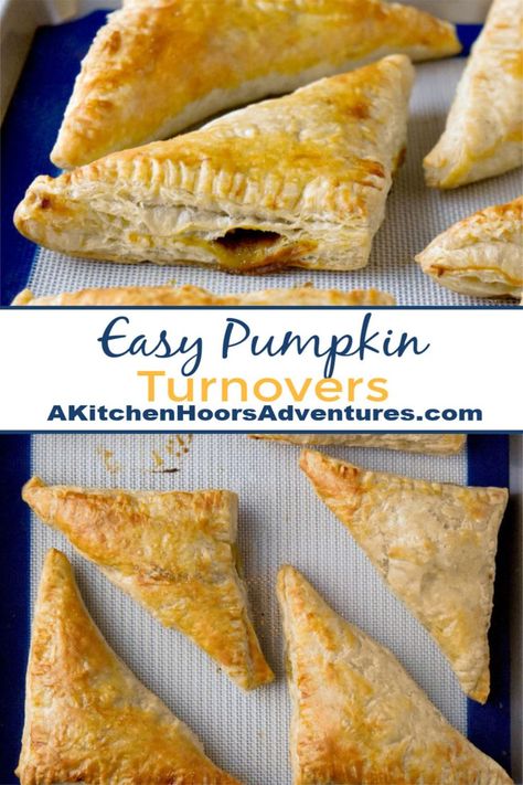 Turnovers With Pie Crust, Pumpkin Turnovers, Pumpkin Dessert Recipes, Turnover Recipes, Savory Pumpkin Recipes, Cooking Pumpkin, Easy Pumpkin Pie, Dead Dog, Pumpkin Recipes Dessert