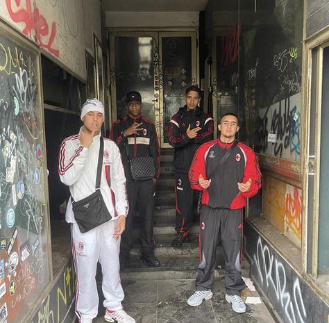 Ac Milan Outfit, Milan Outfits, Football Drip, Adidas Tracksuit, Ac Milan, Varsity Jacket, Milan, Rap, Fashion Inspo