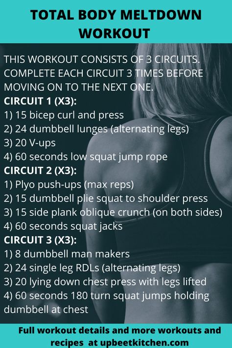 Build muscle and rev your metabolism with this full body circuit workout that consists of lots of curls, presses, squats, jumps, and core work! #circuitworkout #weighttraining #strengthtraining Crossfit Circuit Workout, Hiit Circuit Workout, Accessory Workout, Circuit Workout Gym, Gym Programs, Body Circuit Workout, Full Body Circuit Workout, Quick Full Body Workout, Circuit Workouts