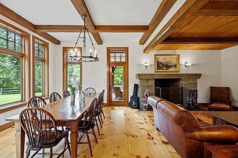 Stunning Estate Near Boston In Sudbury, Massachusetts, United States For Sale (11760369) Sudbury Massachusetts, Outdoor Gathering Space, Double Vanity Bathroom, Modern Houses, Stone Countertops, Ceiling Beams, Bath House, Luxury Property, Custom Cabinets