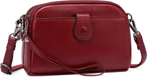 Amazon.com: GAEKEAO Crossbody Bags for Women Small Genuine Leather Shoulder Purse Cross Body Bag with Wristlet Top Zipper : Clothing, Shoes & Jewelry Pink Crossbody Bag, Crossbody Handbags, Messenger Handbags, Small Crossbody Purse, Crossbody Bags For Women, Bag Packaging, Kate Spade Handbags, Small Crossbody Bag, Womens Crossbody Bag