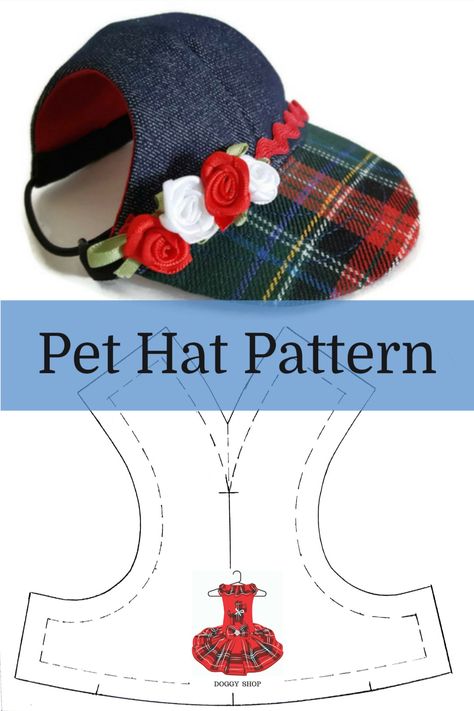 Dog Hat Patterns Free Printable, Pet Clothes Patterns Free Printable, Dog Costume Sewing Pattern, Dog Clothes Sewing Patterns Free, Easy Dog Clothes Diy, Making Dog Clothes, Dog Hat Pattern Sewing, Diy Dog Hat, Dog Hat Pattern Free