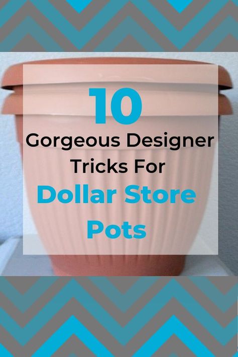 Here Are 10 Gorgeous Designer Tricks for Your Dollar Store Pots- Transform your dollar store pots into some spectacular! diy | repurpose | dollar store |dollar store crafts | crafts |planting | pots | gardening | Large Plant Pots Outdoors, Garden Crafts For Adults, Dollar Tree Diy Crafts Decor, Reapolstering Chairs, Kitchens Decor, Repurpose Diy, Cheap Flower Pots, Large Garden Pots, Large Plant Pots