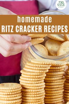 Diy Peanut Butter Crackers, Vegan Ritz Cracker Recipes, Entertainment Food Ideas Appetizers, Keto Ritz Cracker Recipe, Homemade Chicken In A Biscuit Crackers, Homemade Townhouse Crackers, Recipe For Crackers, Diy Ritz Crackers, Homemade Crackers For Kids