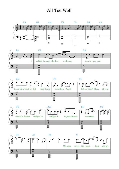 All Too Well Piano, Taylor Swift Piano Sheet Music, Violin Sheet Music Popular Songs Easy, Beginner Violin Sheet Music, Taylor Swift All Too Well, Easy Violin Sheet Music, Piano Songs Sheet Music, Sheet Music With Letters, Trumpet Sheet Music