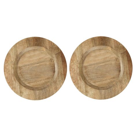 PRICES MAY VARY. Comes in Set of 2 with diameter of 13 Inches Made from high quality sustainable mango wood Do not place wood chargers in microwave. Hand wash with gentle soap and little water only. In order to keep the surface smooth and shiny apply walnut oil periodically on the surface Immediately wash these wood platters after every use otherwise, harmful bacteria will damage the smooth surface. Avoid longer contact with water because it swells the surface and increase the possibility of cra Wooden Chargers Place Settings, Wood Plate Chargers, Wooden Chargers, Wood Placemats, Wood Chargers, Wood Platter, Walnut Oil, Christmas Table Settings, Natural Wood Finish