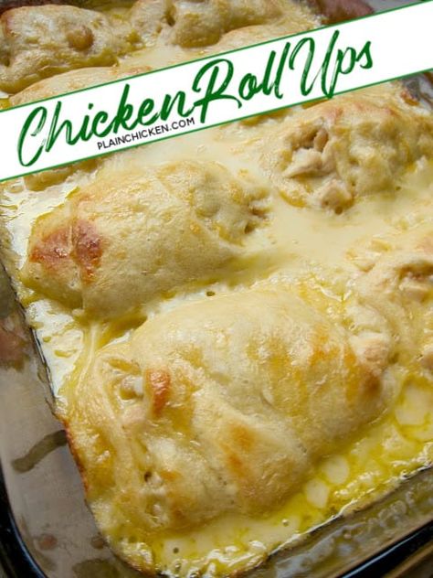 Plain Chicken Recipe, Crescent Roll Recipes Dinner, Milk Chicken, Chicken Crescent Rolls, Chicken Roll Ups, Casserole Chicken, Chicken Roll, Crescent Recipes, Plain Chicken