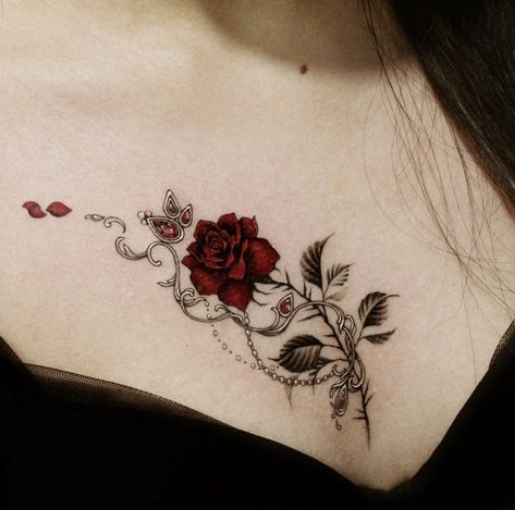 Tato Henna, Rose Tattoos For Women, Tattoos For Women Flowers, Chest Tattoos For Women, Stylist Tattoos, Tattoo Style Drawings, Cute Tattoos For Women, Discreet Tattoos, Aesthetic Tattoo