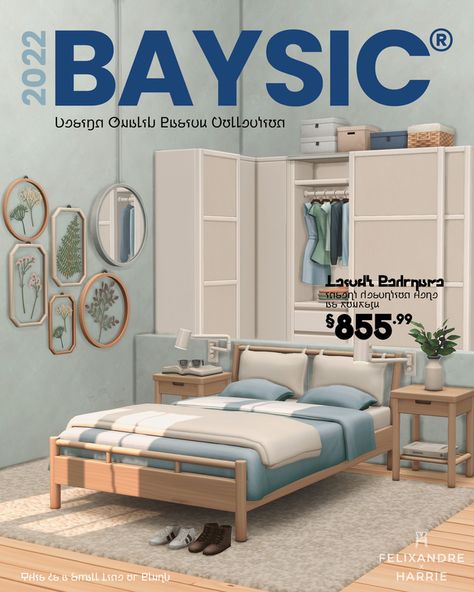 BAYSIC:) | Felixandre on Patreon Sims 4 Pack, The Sims 4 Pack, Toddler Bed Frame, Sims 4 Beds, Sims 4 Kitchen, Muebles Sims 4 Cc, Sims Packs, Sims 4 Bedroom, The Sims 4 Packs