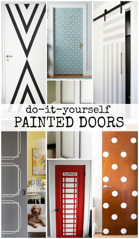 DIY Painted Door Ideas @Remodelaholic Painting Bedroom Doors, Door Painting Ideas Bedroom Aesthetic, Entryway Painting, Painting Interior Doors, Painted Bedroom Doors, Interior Door Makeover, Closet Doors Painted, Diy Interior Doors, Painted Closet