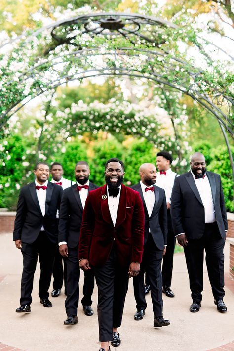 Groomsmen Attire Black, Garden Wedding Venues, Wedding Groomsmen Attire, Groom Style Wedding, Groom And Groomsmen Suits, Mens Wedding Attire, Groomsmen Outfits, Groom And Groomsmen Attire, Wedding Suits Groom