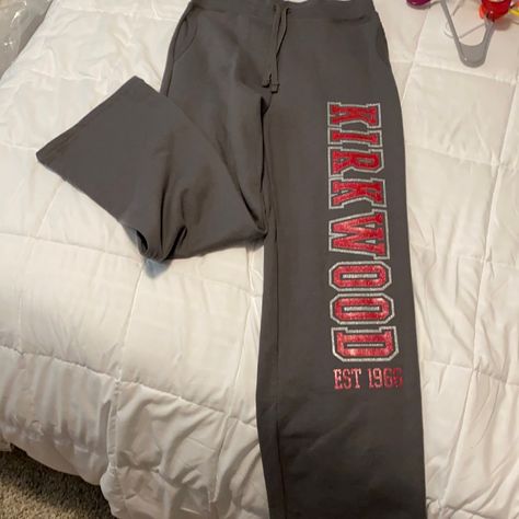 Gray Flare Sweatpants. Kirkwood Community College Logo. Nwt College Sweatpants, Flare Sweatpants, College House, Gray Sweatpants, College Logo, Grey Sweatpants, Community College, Boot Cut, Pant Jumpsuit