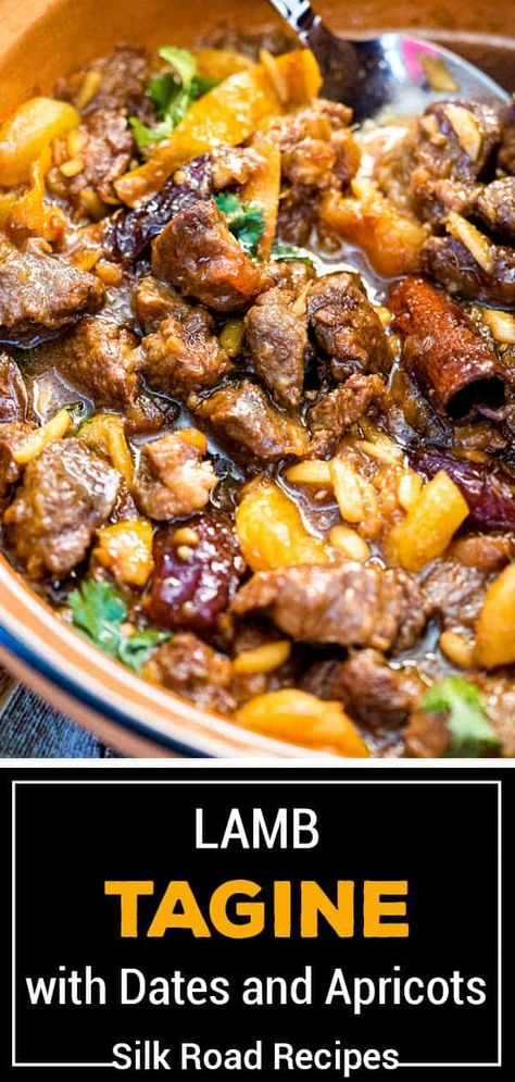 Lamb And Apricot Tagine, Tajine Recipes Beef, Moroccan Lamb Tajine, How To Cook In A Tagine, Tagine Recipes Lamb, Best Tagine Recipes, Meals With Dates, Moroccan Lamb Tagine Recipes, Tajine Recipes Morocco