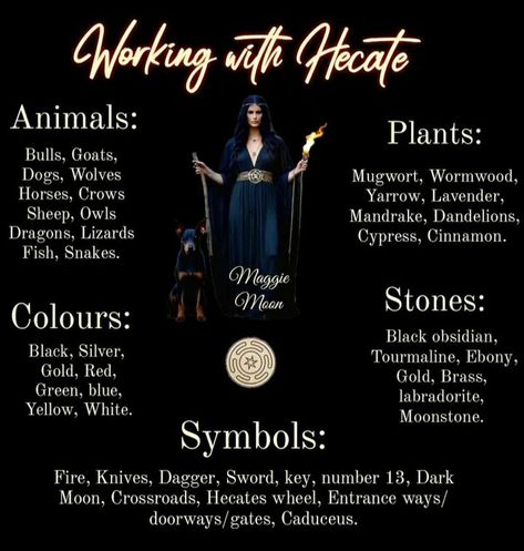 Hekate Associations, Hecate Animals, Hecate Association, Hecate Crystals, Hekate Crystals, Hecate Offering Ideas, Hekate Altar Ideas, Hecate Goddess Aesthetic, Working With Hecate