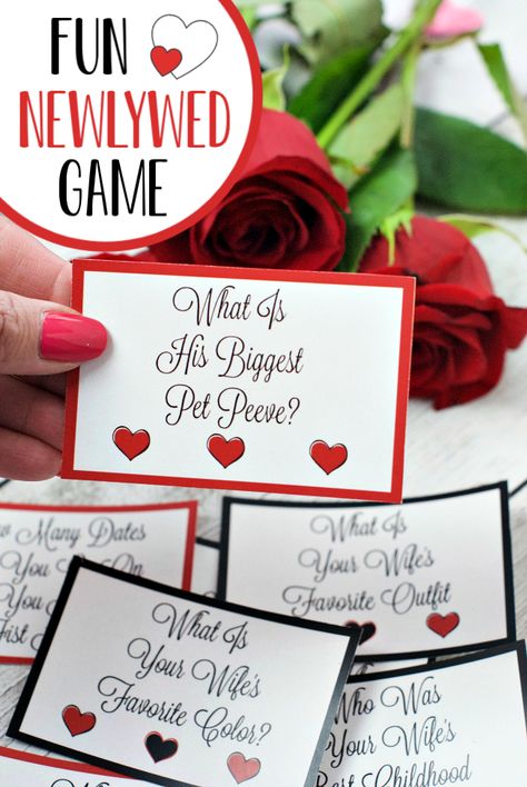 Fun Newlywed Game. This is such a fun game to play. It shows just how much you know your spouse! #newlywed #game #gameidea Baseball Wedding Shower, Newlywed Game Questions, Bridal Shower Question Game, Marriage Conference, Newlywed Game, Fun Valentines Day Ideas, Night Recipes, Valentines Games, Game To Play