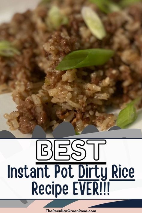 Recipes With Ground Pork Easy, Ground Pork Instant Pot Recipes, Rice Pressure Cooker Recipes, Pressure Cooker Recipes Easy, Ground Beef Instant Pot Recipes, Rice Recipe Instant Pot, Instant Pot Dirty Rice, Roadhouse Recipes, Rice Pressure Cooker