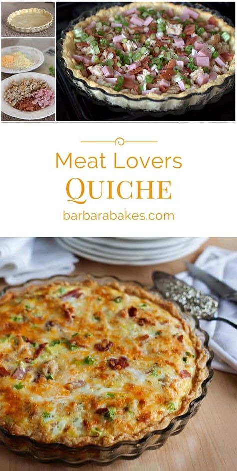 Meat Lovers Quiche, Wallpaper Food, Breakfast Quiche Recipes, Quiche Recipes Easy, Bacon Sausage, Diner Recept, Breakfast Quiche, Quiche Recipe, Flaky Crust