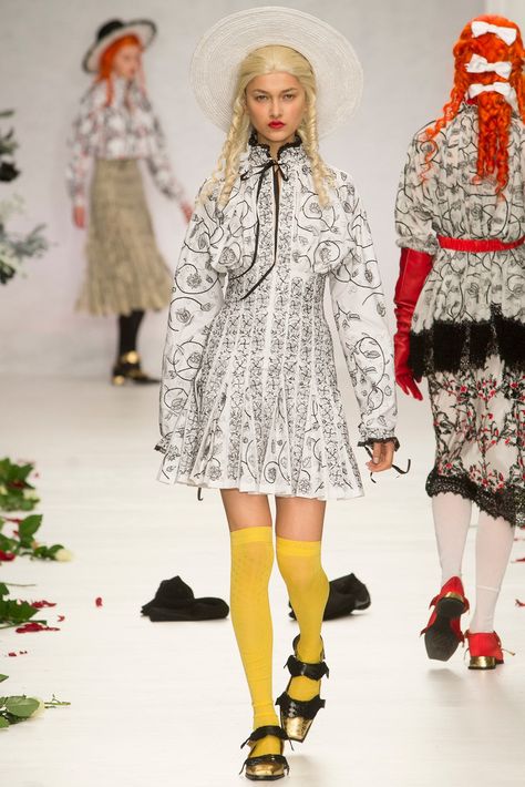 Country Punk, Meadham Kirchhoff, Dress With Stockings, British Fashion Awards, Fashion Shows, Summer 2014, London Fashion Week, Editorial Fashion, Runway Fashion