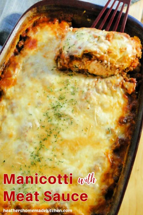 Meaty Manicotti Recipe, Stuffed Manicotti With Meat, Meat Manicotti Recipe, Manicotti With Meat Sauce, Manicotti With Meat, Manicotti Recipes, Meat Manicotti, No Boil Pasta, Jumbo Shell Recipes