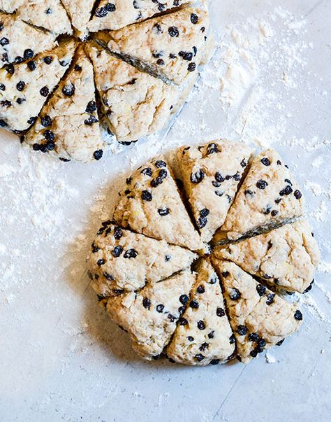 Lemony Buttermilk Currant Scones, Current Scones, Buttermilk Scone Recipe, Currant Scones, Buttermilk Scones, Lemon Scones, Cheesy Bread, Bread Roll, Tea Party Ideas