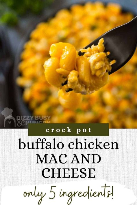 Let your slow cooker do all the work with this Crock Pot Buffalo Chicken Mac and Cheese recipe. Just mix together the 5 ingredients right in the crock - easy prep and cleanup! This is a budget-friendly chicken recipe that’s hearty and delicious. It’s the perfect comfort food for winter, or a great way to prepare a homemade casserole without heating up your whole kitchen in the summer. This buffalo chicken pasta recipe is packed with so much flavor and cheesy goodness, your family will eat it ... Buffalo Chicken Mac And Cheese Crock Pot, Food For Winter, Frozen Chicken Crockpot, Crock Pot Buffalo Chicken, Chicken Mac And Cheese Recipe, Buffalo Chicken Mac And Cheese, Gourmet Mac And Cheese, Buffalo Mac And Cheese, Chicken Mac And Cheese