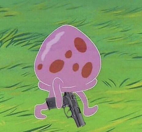 jellyfish w guns Cartoon Character, Memes, Water, Pink