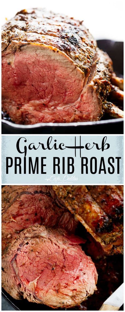 Garlic Herb Prime Rib, Boneless Prime Rib Roast, Slow Roasted Prime Rib, Prime Rib Dinner, Prime Rib Roast Recipe, Perfect Christmas Dinner, Cooking Prime Rib, Rib Roast Recipe, Prime Rib Recipe