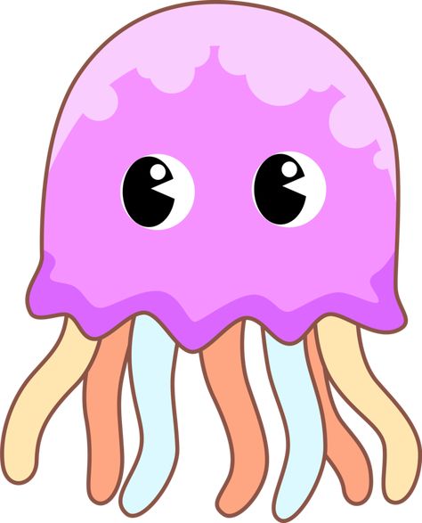 Cute Cartoon Sea Animal jellyfish Character Jelly Fish Cartoon, Jelly Fish Cartoon Drawing, Jellyfish Png Icon, Jellyfish Cartoon Cute, Jellyfish Illustration Cute, Blue Jellyfish White Background, Fish Cartoon, Cartoon Sea Animals, Jelly Fish