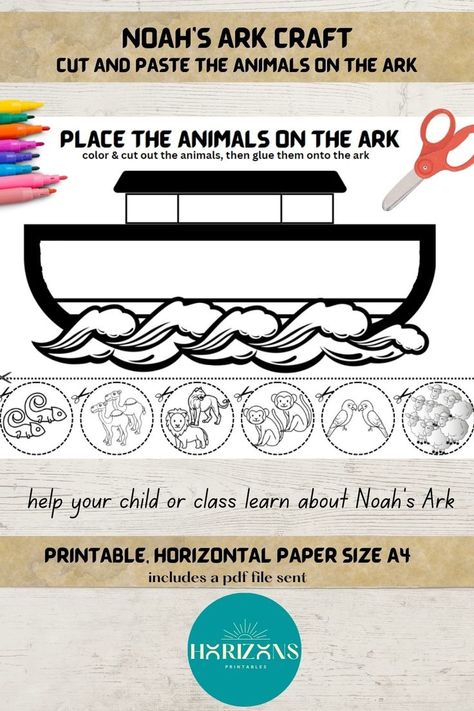 Bible Activity For Kids, Noah's Ark Craft, Noahs Ark Craft, Ark Craft, Bible Worksheets, Learn The Bible, Bible Activities For Kids, Bible Printables, Family Worship