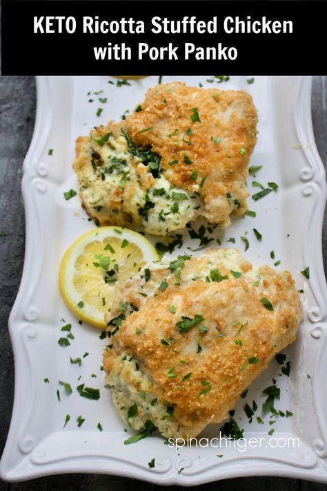 Ricotta Stuffed Chicken Breast, Pork Panko, Stuff Chicken, Ricotta Stuffed Chicken, Stuffed Chicken Breast, Recipe Gluten Free, Breaded Chicken Breast, Spinach Ricotta, Chicken And Biscuits