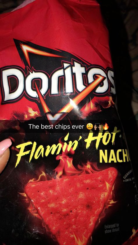 Flamin’ hot Doritos 🔥🙌🏽 Snapchat: cstacksdamua Hot Doritos Chips, Lays Chips Snapchat Story, Chips Snapchat, Flamin Hot Doritos, Doritos Aesthetic, Hot Chips, Hot Snacks, Lays Chips, Doritos Nachos