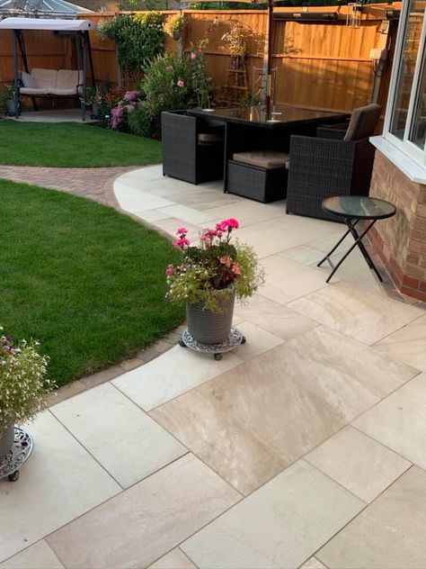 Cream Porcelain Patio, Porcelain Patio, Patio Paving, Irish Garden, Patio Terrace, Porcelain Paving, Garden Paving, Block Paving, Paving Slabs