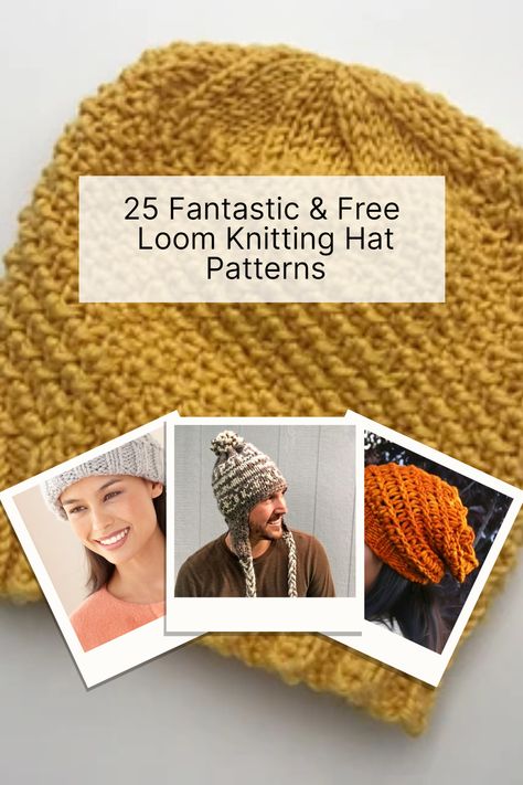 Explore a diverse range of loom knit hat patterns, each offering a unique blend of style and technique. Whether you're into cables, colorwork, or classic designs, this collection has it all. Dive in and discover your next favorite project! #LoomKnitLove #HatInspiration Loom Knitting A Hat, Knitting Loom Hat Patterns, Circle Loom Hat Patterns, Mens Loom Knit Hat, Loom Knitted Hats, Loom Beanie Patterns, Loom Knit Beanie Pattern Free, Knitting Loom Patterns Free, Loom Hats Patterns Free