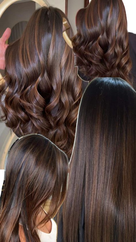 Black Hair Balayage, Brown Hair Looks, Brown Hair Inspo, Hair Tint, Hair Color Streaks, Brunette Hair With Highlights, Hair Streaks, Brunette Balayage Hair, Brown Hair Balayage